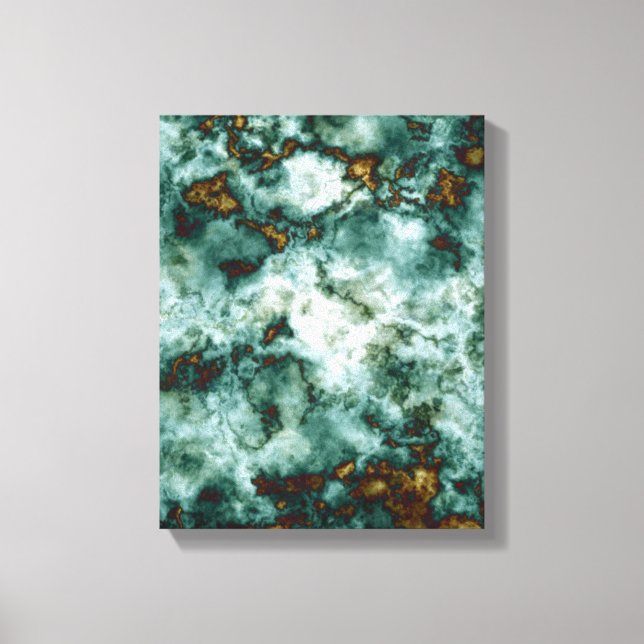 Green Marble Texture With Veins Canvas Print (Front)