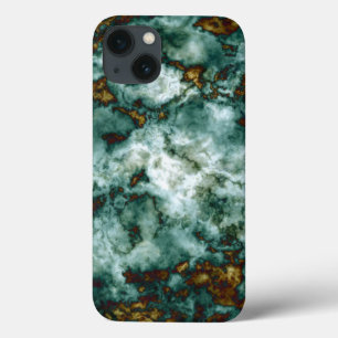 Green Marble Texture With Veins iPhone 13 Case