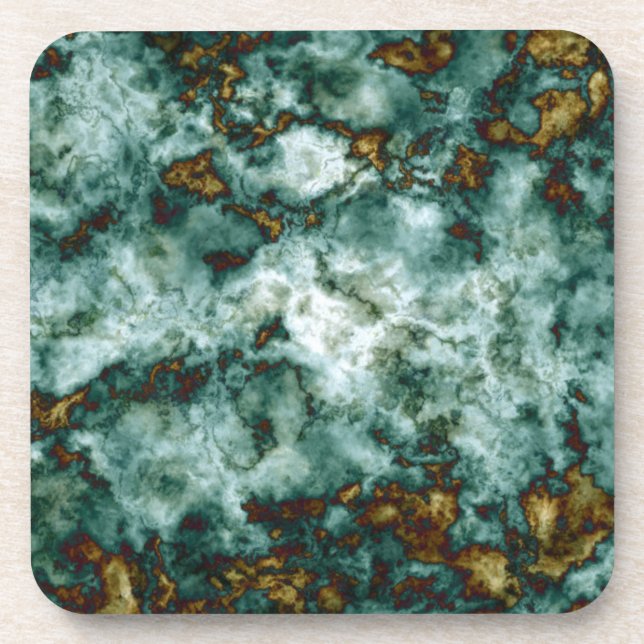 Green Marble Texture With Veins Coaster (Front)