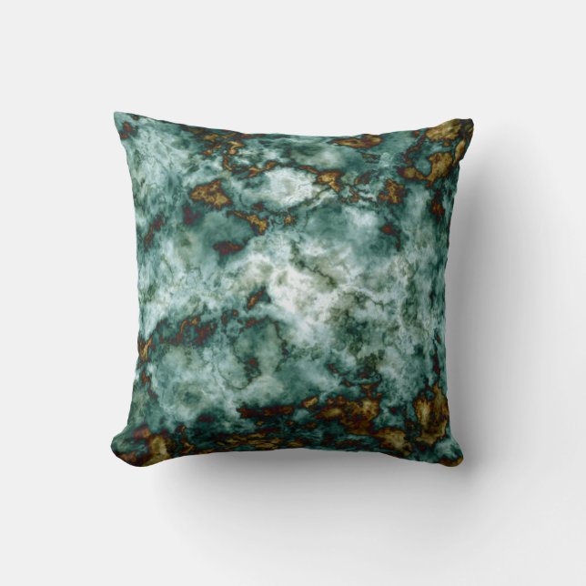 Green Marble Texture With Veins Cushion (Front)