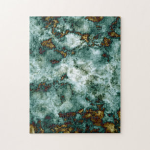 Green Marble Texture With Veins Jigsaw Puzzle