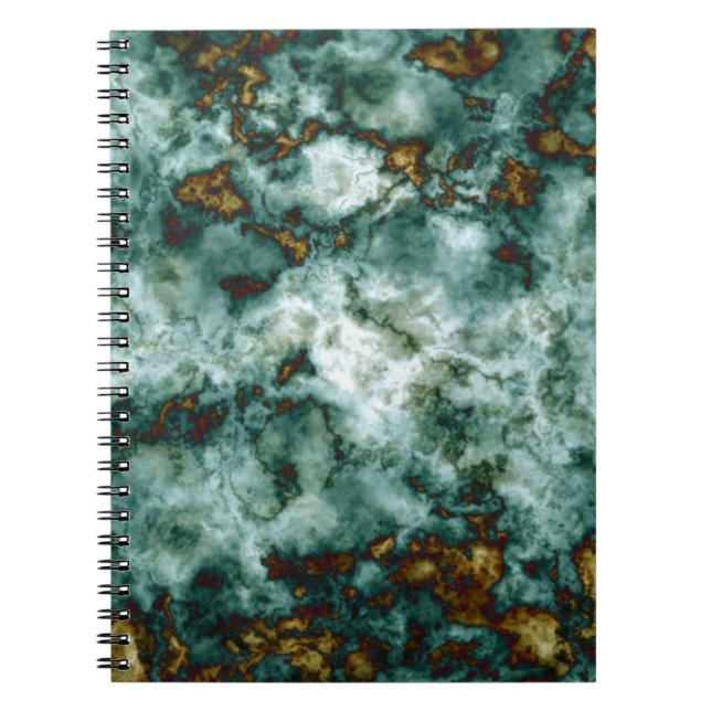 Green Marble Texture With Veins Notebook (Front)