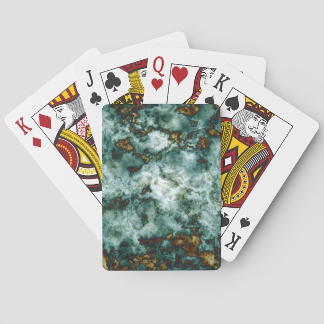Green Marble Texture With Veins Playing Cards (Back)