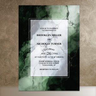 Green Marble Wedding Invitation