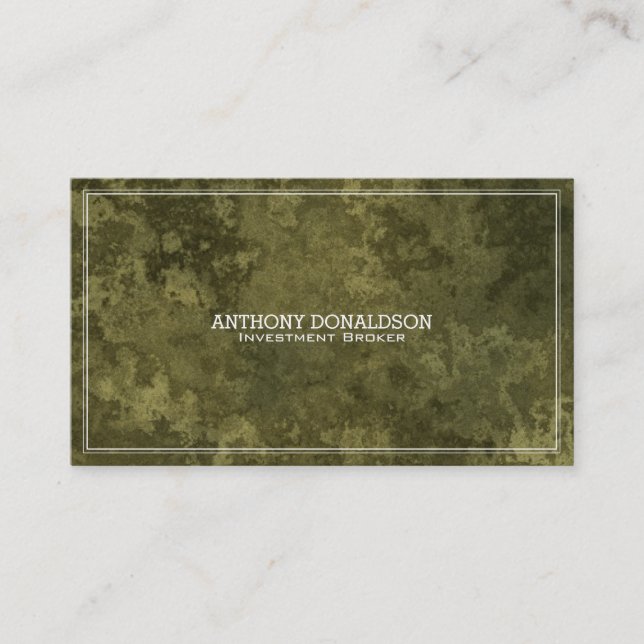 Green Marbled Stone Background Business Card (Front)