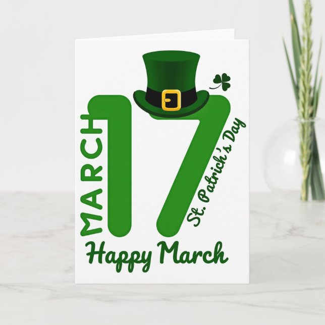 Green March Seventeenth Card (Front)