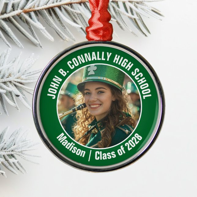 Green Marching Band Photo High School Christmas Metal Tree Decoration (Creator Uploaded)