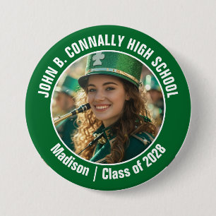 Green Marching Band Photo High School Spirit 7.5 Cm Round Badge