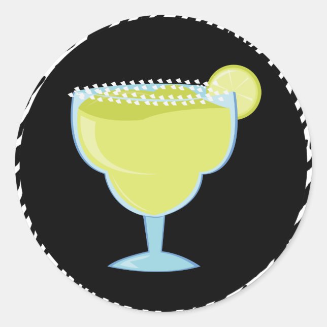 Green Margarita Drink Classic Round Sticker (Front)