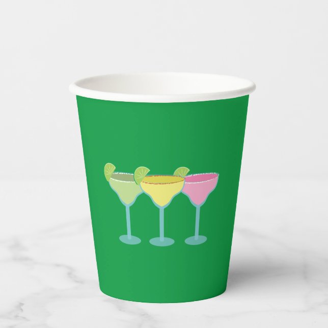 Green Margarita Glasses Party Cups (Front)