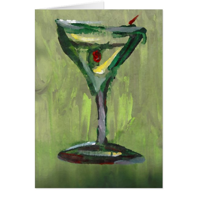 green martini abstract kitchen cocktail bar art (Front)