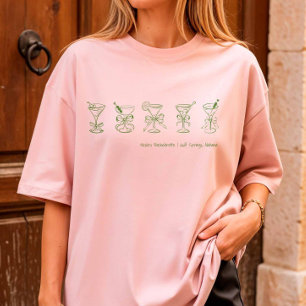 Green Martini Bachelorette Cover-Up or Sleep T-Shirt
