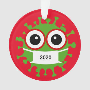 Green Masked Coronavirus 2020 Acrylic Ornament