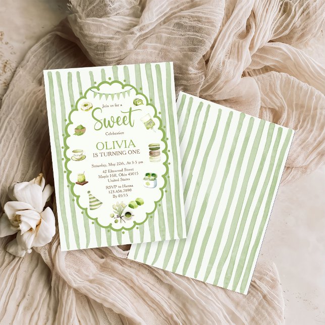 Green Matcha Sweet Birthday Invitation (Creator Uploaded)