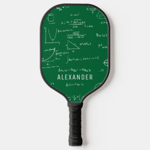 Green Mathematics Equations Personalised Pickleball Paddle