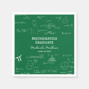 Green Mathematics Graduate Class of Graduation Napkin