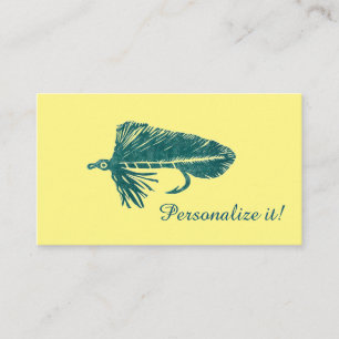 Green Matuka streamer fly fishing, fly tying art Business Card