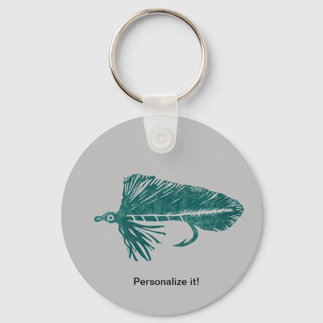 Green Matuka streamer, fly fishing, fly tying art Key Ring (Front)