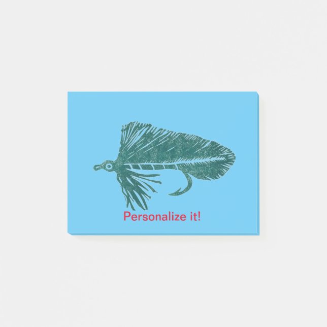 Green Matuka streamer fly fishing, fly tying art Post-it Notes (Front)