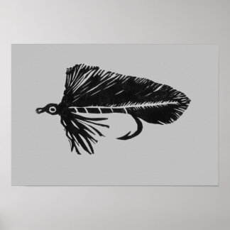 Green Matuka streamer, fly fishing, fly tying art  Poster