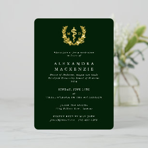 Green MD Asclepius+Laurel Wreath Graduation Party