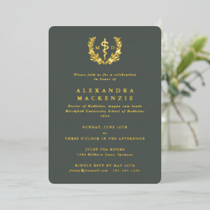 Green MD Asclepius+Laurel Wreath Graduation Party