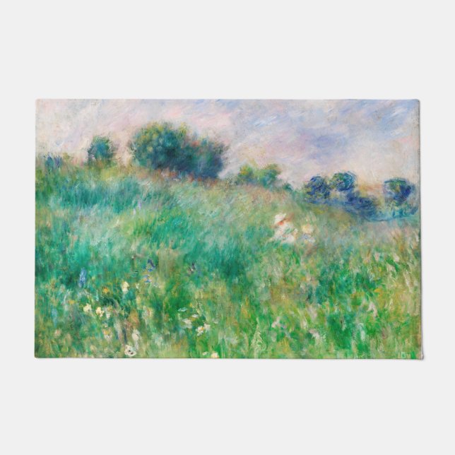 Green Meadow by Renoir Impressionist Painting Doormat (Front)