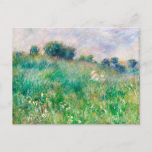 Green Meadow by Renoir Impressionist Painting Postcard