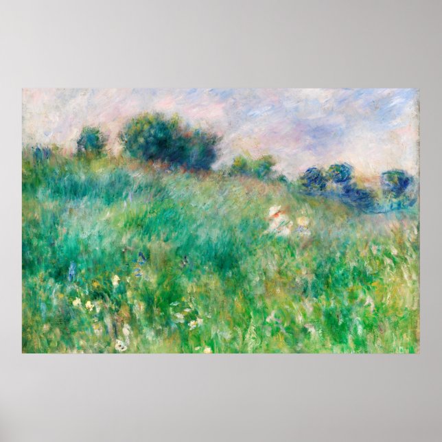 Green Meadow by Renoir Impressionist Painting Poster (Front)