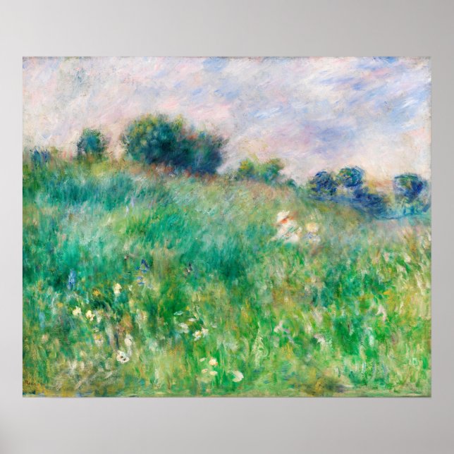 Green Meadow by Renoir Impressionist Painting Poster (Front)