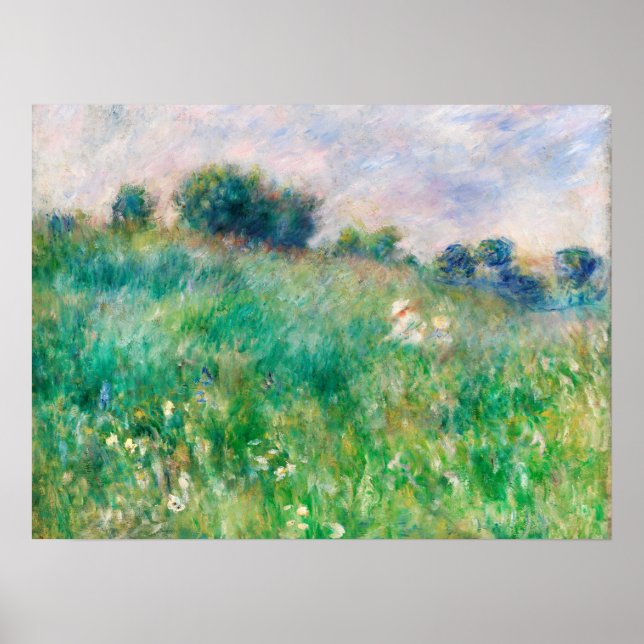 Green Meadow by Renoir Impressionist Painting Poster (Front)