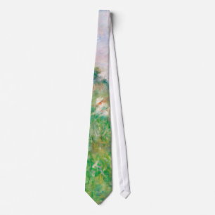 Green Meadow by Renoir Impressionist Painting Tie