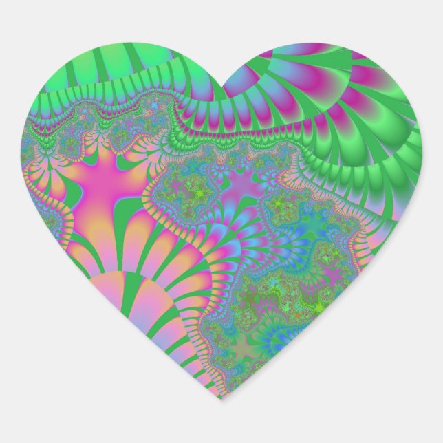 Green Meadow Melt Heart Sticker (Front)