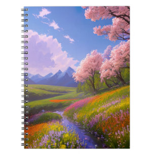 Green Meadow with a Babbling Stream Notebook