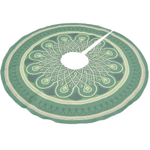 Green Medallion Brushed Polyester Tree Skirt
