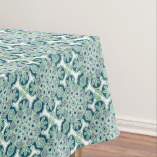 Green Medallion print Table Coth Tablecloth