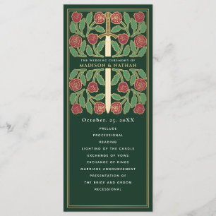 Green Mediaeval Gold Floral Sword Royal Wedding Programme