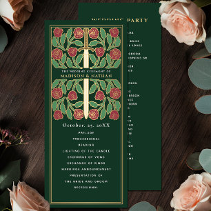 Green Mediaeval Gold Floral Sword Royal Wedding Programme