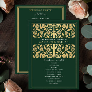 Green Mediaeval Gold Sword Royal Wedding Programme