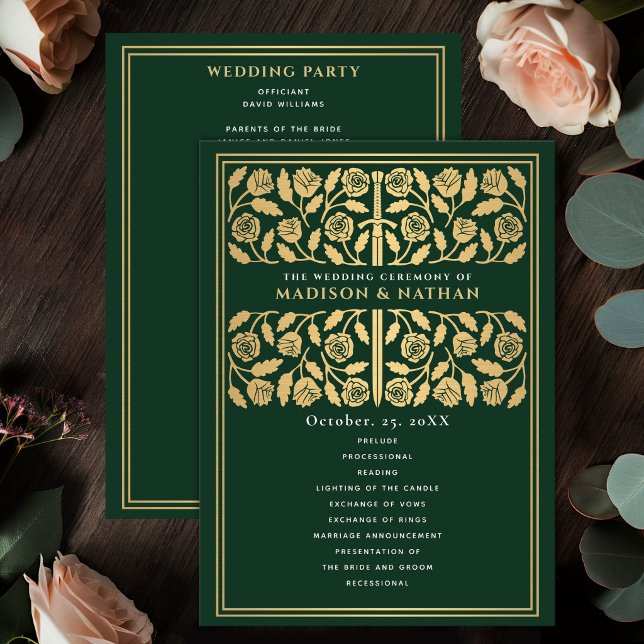 Green Mediaeval Gold Sword Royal Wedding Programme (Creator Uploaded)