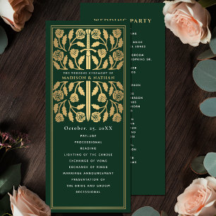 Green Mediaeval Gold Sword Royal Wedding Programme