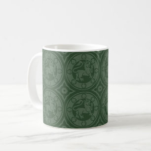 Green Mediaeval Lions Mug