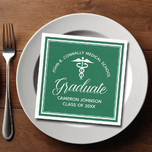 Green Medical School Custom Graduation Party Napkin