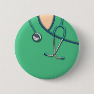 Green Medical Scrubs 6 Cm Round Badge