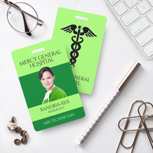Green Medical Technician Caduceus Hospital Badge ID Badge (Creator Uploaded)