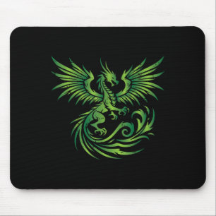 Green Medieval Dragon Fantasy Mythical Art Men Wom Mouse Mat