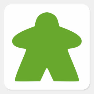 Green Meeple Board Game Piece Square Sticker