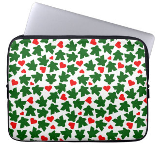 Green Meeple with Red Heart Laptop Sleeve