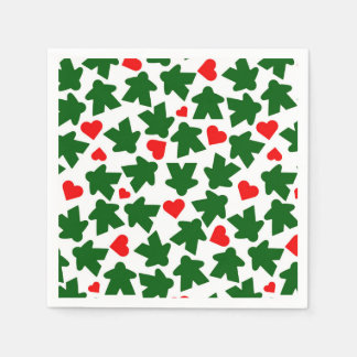 Green Meeple with Red Heart Napkin