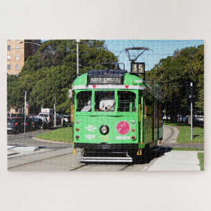 Green Melbourne city tram, Victoria, Australia Jigsaw Puzzle